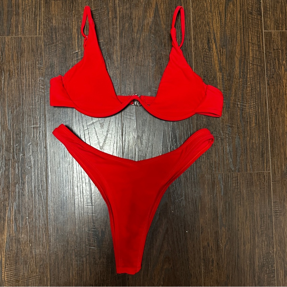 SHEIN RED CHEEKY BIKINI